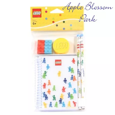 Lego SCHOOL STATIONARY SET - Minifig Spiral Note Book Erasers Pencils Sharpener • $12.99