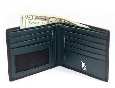 Genuine Leather Minimalist Bifold Wallets For Men RFID Blocking Slim Mens Wallet • $14.99