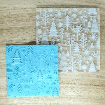 $15.95 • Buy Trees Forrest Background Raised Fondant Embosser POP Reverse Debosser Christmas