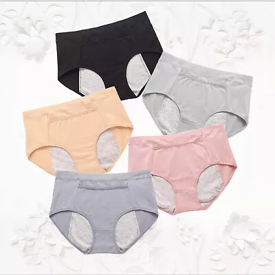 $22.50 • Buy 5pk Cotton Panties WITH POCKET Double Layer Leak Proof Sanitary Menstrual Period