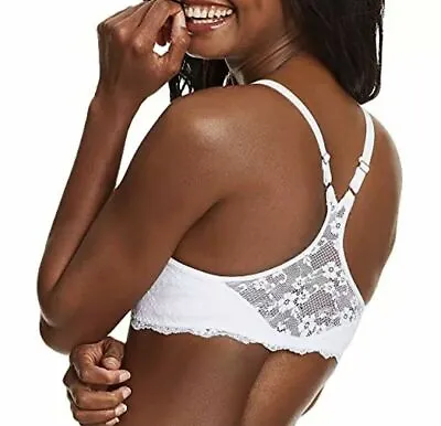 Maidenform White Racerback Smoothing Smartzone Cup Bra T-Back Front Close 07112  • $16.99