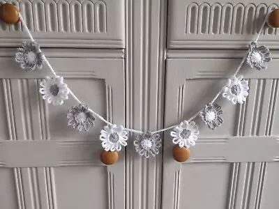£6.50 • Buy 🌼 Handmade Crochet Daisy Bunting/Grey & White - Home Decor Dresser Nursery Gift