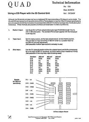 QUAD 33 303 Amplifier Amp Owner N Service Manual • £7.80