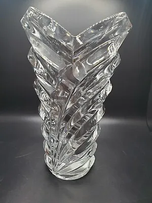 Mikasa Wyndham Vase Lead Crystal Art Deco Style 9  Tall Clear • $14.95