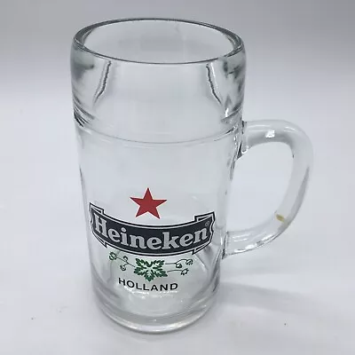 Vintage Holland Barware Heineken Red Star Tankard Glass 1 Liter Stein Beer Mug • $11.69