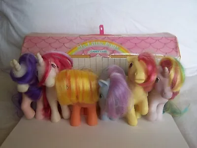 VTG HASBRO G1 MLP CARRYING CASE MY LITTLE PONY  6 PONIES Unicorn Toy • $48