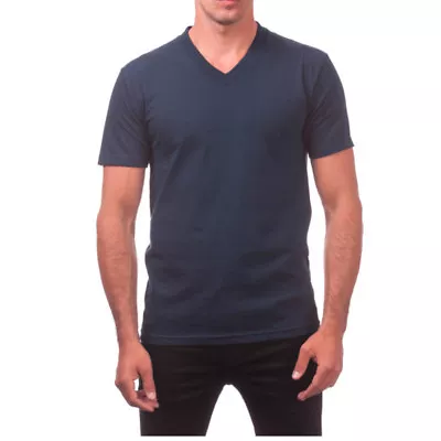 3 Pack Mens Plain Casual V Neck T Shirt Plain Short Sleeve Shirts Tee Cotton • $18.95