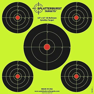 Splatterburst Targets - 12 X12 Inch Bullseye Reactive Shooting Target LOT OF 10 • $20