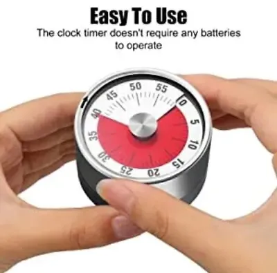 Rotary Magnetic Kitchen Timer – Productivity  & Pomodoro Time Management • £8.40