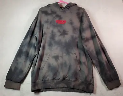 H&M Hoodie Unisex Large Green Tie Dye Cotton Long Sleeve Pockets Stranger Things • $15.32