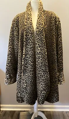 $86.99 • Buy Vtg Women's J. Percy Marvin Richards Leopard Fur Coat Size Large Disco 70s Large