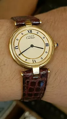 Authentic Must De Cartier Vermeil Quartz Classic Minty Condition Beautiful Watch • $989.10