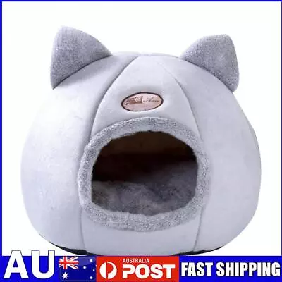 Semi-enclosed Cat Bed Comfortable Soft Cute Winter Cat Nest Plush For Small Dogs • $21.09