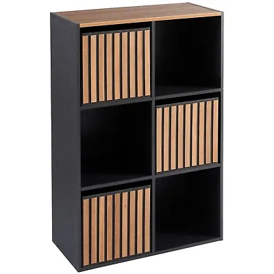 Storage Cube 6 Shelf Bookcase Wooden Display Unit Organiser Furniture • £48