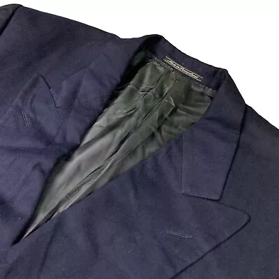 VTG Ermenegildo Zegna Soft Men's 100% Silk Double Breasted Blazer Navy • 46S • $132.99