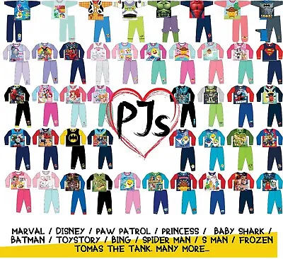 £7.29 • Buy Official Girls Boys Kids Toddlers Baby Pyjama Set PJs Character Nighty Nightwear