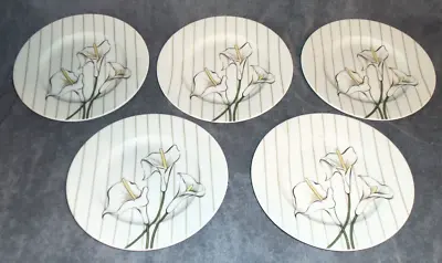 5 Pieces Of Vintage Maastricht Holland Calla Lily 8 1/4  Porcelain Salad Plates • $19.99