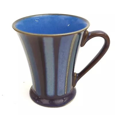 Denby Gatsby Mug Blue Interior England Coffee Stoneware Art Deco Stripe Flared • £9.99