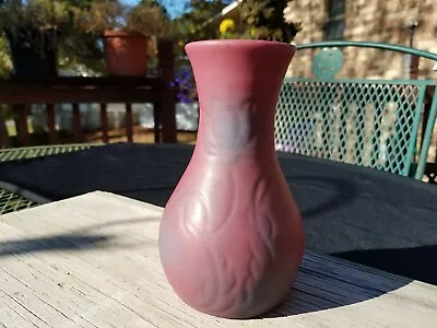 Van Briggle Pottery Mulberry Tulip And Leaves Vase • $89.95
