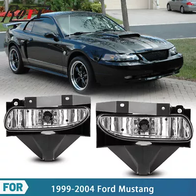 1999-2004 For Ford Mustang Clear Lens Pair Bumper Fog Lights Replacement Lamps • $29.99