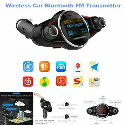  For Car Adapter MP3 Player Hands-Free Calling Wireless Bluetooth FM Transmitter • $22