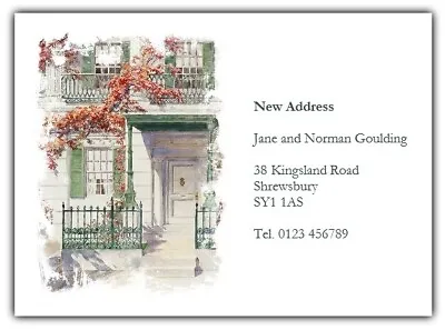 PERSONALISED Change Address Cards  New Home Moving House Elegant Terrace House • £4.65