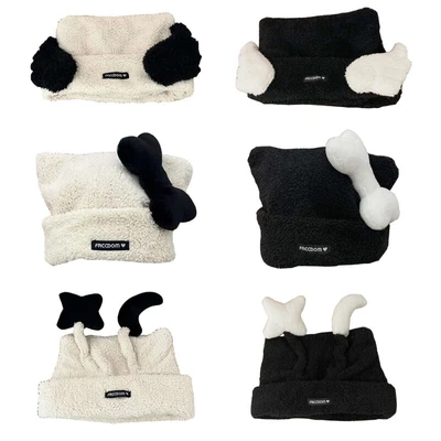 £8.46 • Buy Women Ear Muff Cap Novelty Angel Wing Beanie Hat Soft Skull Cap Warm Skiing Hat