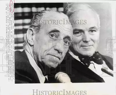 1973 Press Photo ILWU Pres. Harry Bridges & Edmund Flynn At CA News Conference • $15.88