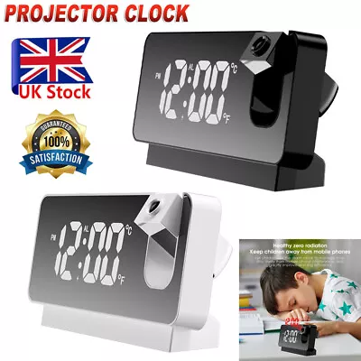 £15.29 • Buy Smart Alarm Clock Bedside LED Large Screen Temperature Time Projection Best Gift