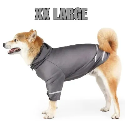 Pet Dog Reflective Hooded T-Shirt Nightime Safety Anxiety Coat Hoodie Shirt 2XL • £8.39