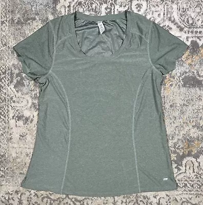 Marika Sport Athletic Olive Army Green Short Sleeve T-Shirt Women's Size L • $12.99