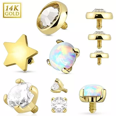 £25.44 • Buy 14k Solid GOLD - Dermal Anchor Top - Micro Dermal Head Skin Surface Piercing