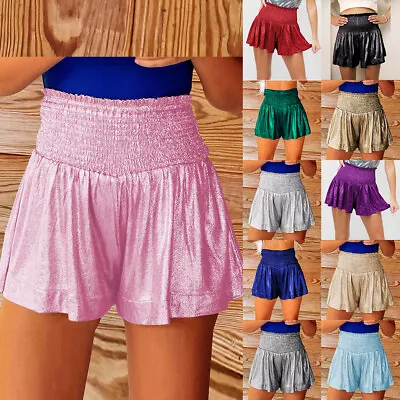 Womens Ladies Sequins Shorts Hot Pants Shiny Glitter Elastic Waist Mini Short US • $27.45