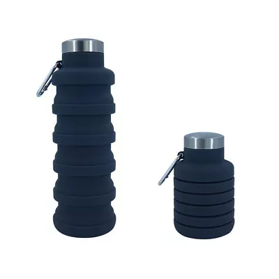 Foldable Water Bottle 500ml Collapsible Silicone Drink Outdoor Different Forms • £3.89