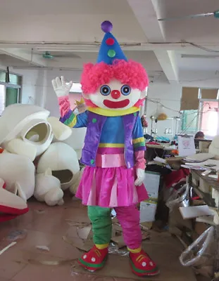 Clown Mascot Costume Adults Halloween Party Cosplay Fancy Dress Parade Handmade  • $305.12
