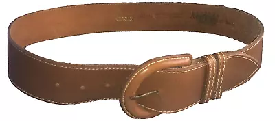 Cipriani 2” Wide English Saddle Leather Belt MED  2” Vintage #9931 Brown GUC • £49.40