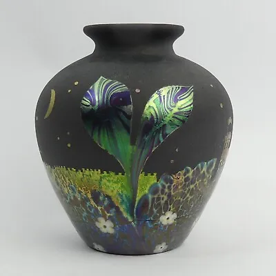 Richard Golding Signed Okra Ltd Edition Art Glass Vase 'midnight Watch' • £335