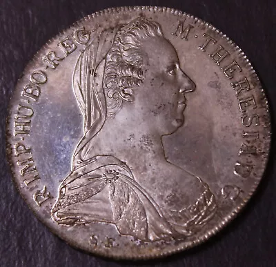 1780  Maria Theresa Silver Restrike Austria Thaler Uncirculated Coin Lot 4969 • $32.95