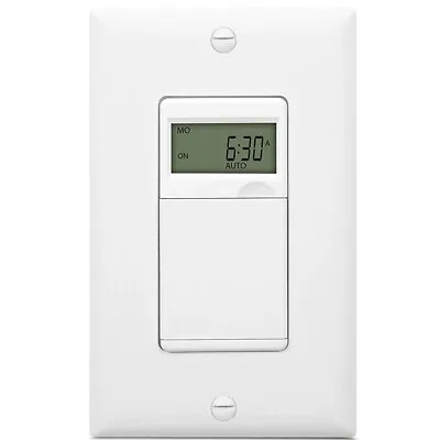 Enerlites 15 Amp 7-Day In-Wall Programmable Timer Switch - White • $18