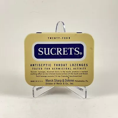 Vintage Sucrets Throat Lozenges Tin - MSD 24 Tabs Empty Collector's Item • $9.99