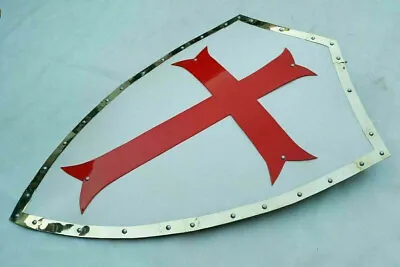 £76.43 • Buy Medieval Knight Battle Warrior Shield Templar Red Cross Design Crusader Shield