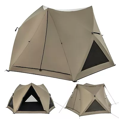 Costway 6 People Pop-up Camping Tent 6-Sided Family Tent Portable Hiking Tent • £89.95