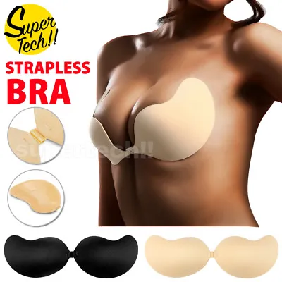 $6.75 • Buy Invisible Silicone Bra Mango Style Strapless Backless BRA Lift Up Nipple Cover