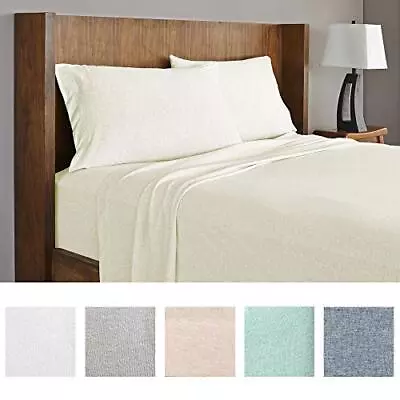 Soft Tees Cotton Modal Jersey Knit Sheet Set King Oatmeal • $80.18