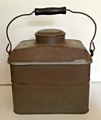 Railroad / Coal Miner Lunch Pail By National - Great Patina With Original Handle • $35
