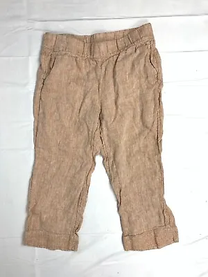 J.Jill Pure Jill Linen Light Brown Linen Cotton Summer Cropped Pants Size S P • $22