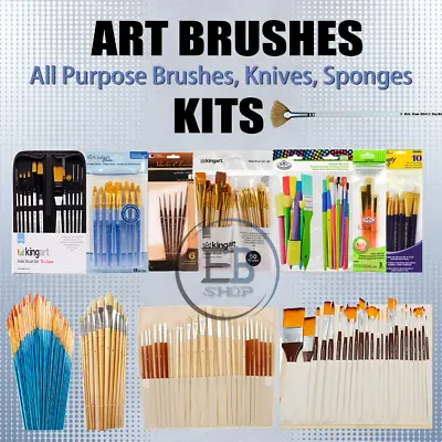 $25.99 • Buy Paint Brushes For Watercolor / Oil / Acrylic Painting Lot Artist Quality Set Art