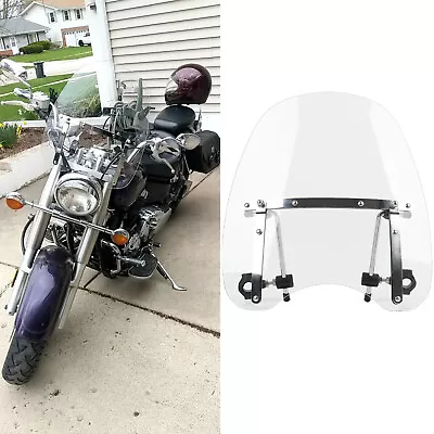 For Yamaha V Star 1300 950 650 Clear 18 X16  Windshield Fit 7/8  1  Handlebar • $69.23