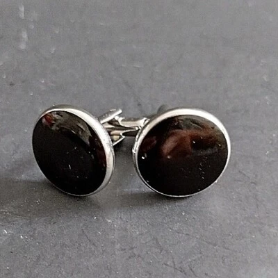 £10.70 • Buy CUFFLINKS Black Onyx Stainless Steel Men's Womans Tuxedo Suit Formal WORK