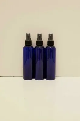4oz Blue Cosmo Round Plastic Bottles New With Fine Mist Sprayers • $5.95